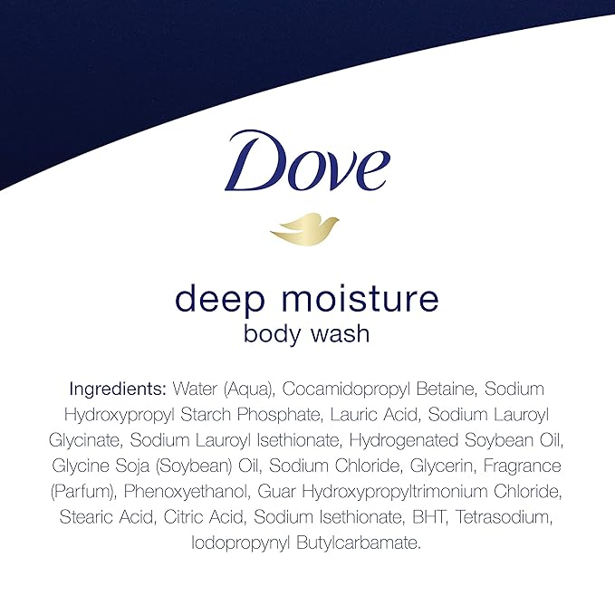 Dove Body Wash with Pump with Skin Natural Nourishers for Instantly Soft Skin and Lasting Nourishment Deep Moisture Cleanser That Effectively Washes Away Bacteria While Nourishing Your Skin 34 oz 3 Count