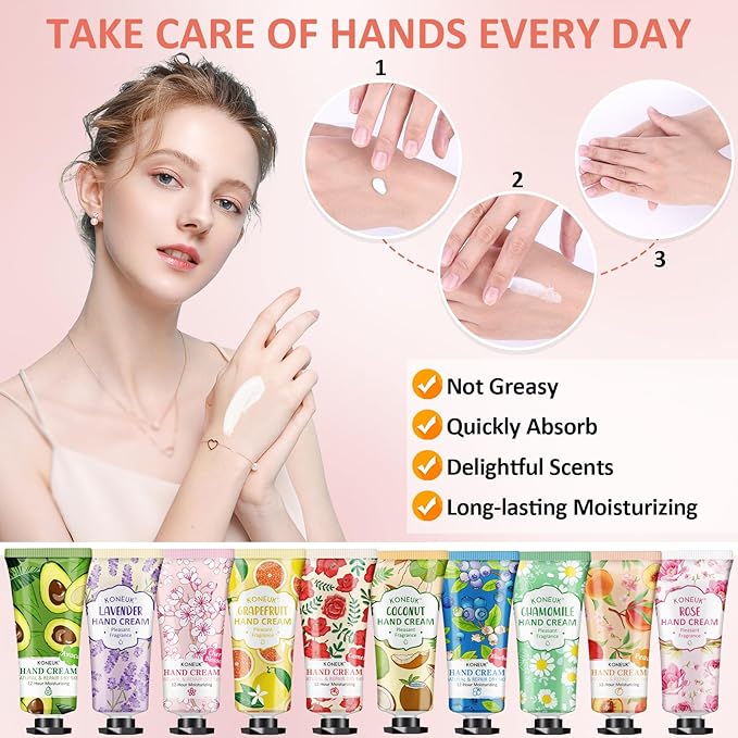 112 Pack Moisturizing Hand Cream Set, Mothers Day Gifts, Bulk Hand Lotion Travel Size for Dry Cracked Hands, Mini Hand Cream for Teacher Appreciation Gifts, Nurses Week Gifts and Bridal Shower Gifts