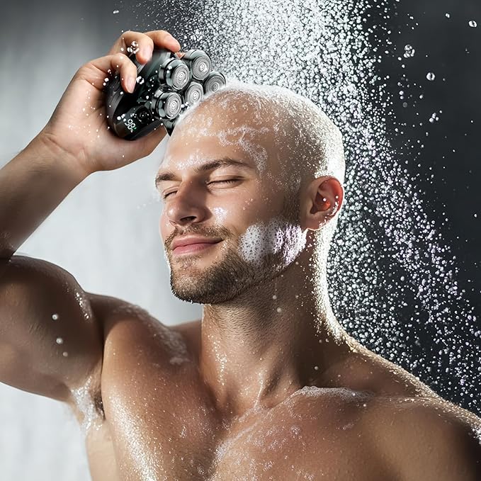 Head Shavers for Bald Men, Detachable Head Shaver, IPX7 Waterproof Wet Dry Bald Head Shavers, 7D LED Display Electric Rechargeable Head Shaving Kit with Type-C Charge