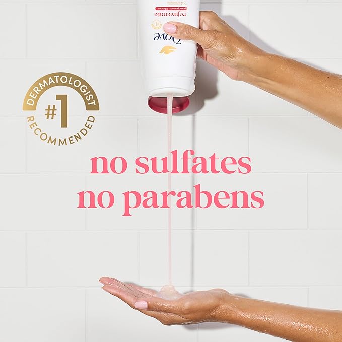 Dove Body Wash Rejuvenate Pomegranate & Hibiscus for 24hr Lotion-Soft Skin Moisturizing Skin Cleanser with No Sulfates No Parabens 20 oz