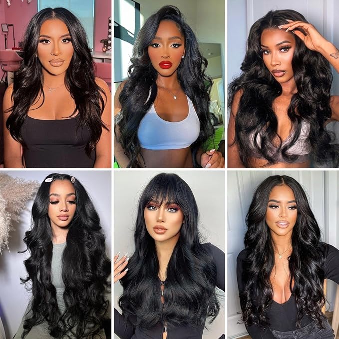 4 Bundles Human Hair Body Wave 16 18 20 22 Inch 12A Grade Human Hair 100% Unprocessed Brazilian Hair Bundles Body Wave Wavy Hair Extensions Natural Color for Women