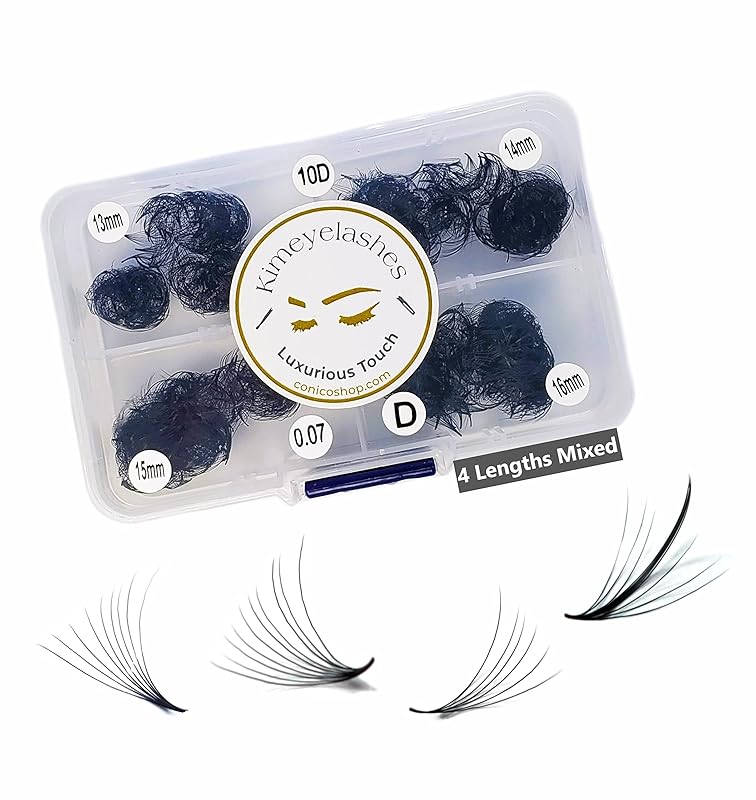 1000 Premade volume fans Mixed 4 lengths 9-12 | 11-14 | 13-16 CC, D Curl Wispy Handmade eyelash extensions supplies Russian volume lash promade fan 4D 5D 6D 10D (11mm - 14mm, 5D - 0.07 - D)