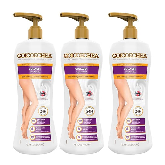 Goicoechea Skin Firming Body Lotion, Collagen Elastin Cream for Women, Skin appearance even in varicose veins areas, Firming Body Lotion with Red Fruit Extracts, 24H Hydration, 13.5 oz (Pack of 3)