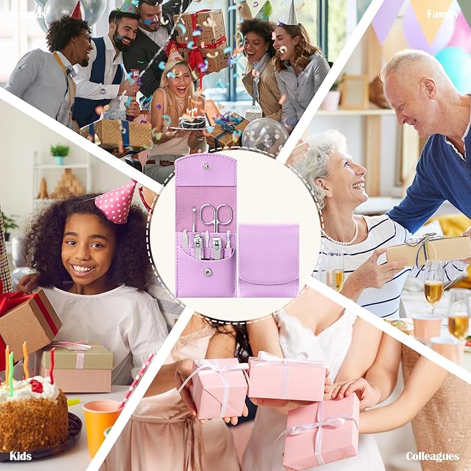 30 Set Manicure Kit Bulk Nail Clippers Kit 7 in 1 Mini Nail Clippers Stainless Steel Professional Nail Care Pedicure Kit with Travel Bag Grooming Kit for Valentine Women Men Home(Retro Color,Stylish)