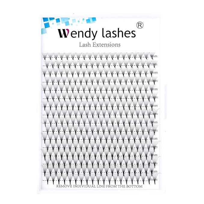 WENDY Lash Extension Premade Fans Eyelash Extensions 320PCS Pre Made Fans Lash Extensions 10D Lashes Extension 0.07mm C Curl Promades Eyelash Fans Mixed 9-16mm(10D-0.07-C, 9-16mm Mixed Tray)