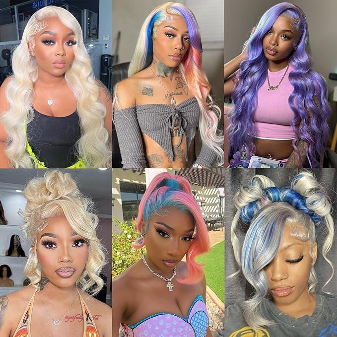 38Inch 613 360 Lace Front Wig Human Hair 200 Density Body Wave Blonde Full Lace Front Wigs Human Hair Pre Plucked 613 Human Hair Wig 360 HD Transparent Lace Blonde Wig Human Hair