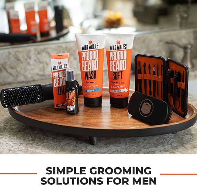 Wild Willies Beard Growth Dual Threat: Beard Growth Gummies and Serum Kit for Men - Biotin, Caffeine & Essential Growth Oil for Fuller, Thicker Facial Hair - Beard Vitamins & Enhance Beard Growth