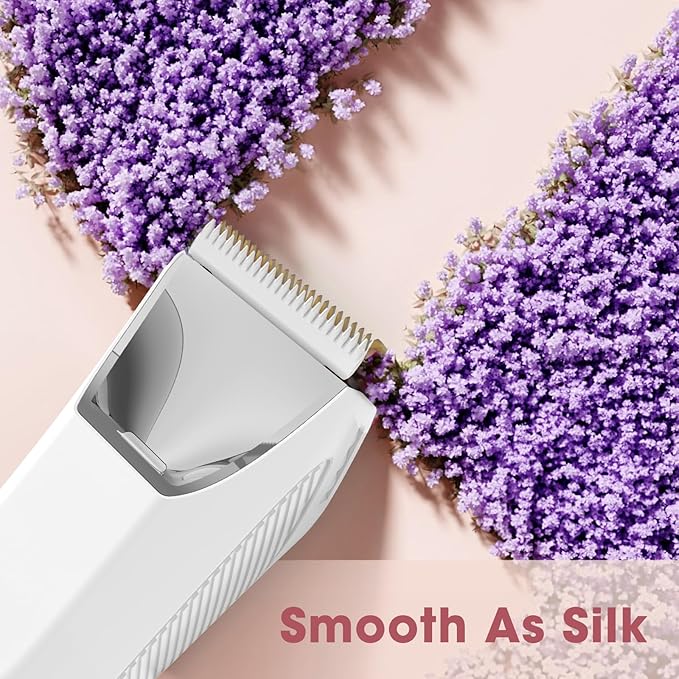 Electric Razors for Women & Men- Bikini Trimmer Women- Manscape Ball Trimmer for Men,Wet/Dry Men's Electric Shavers,No Nicks, No Cuts, Rechargeable & Waterproof Body Shaver,White