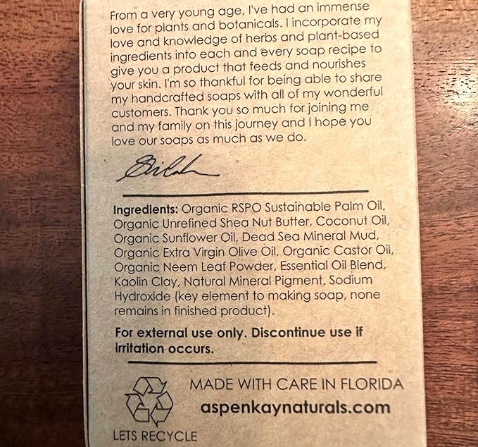 Dead Sea Mud and Neem Soap Bar for Face & Body - Natural and Organic Ingredients – For All Skin Types – Made in the USA 4.5 4oz