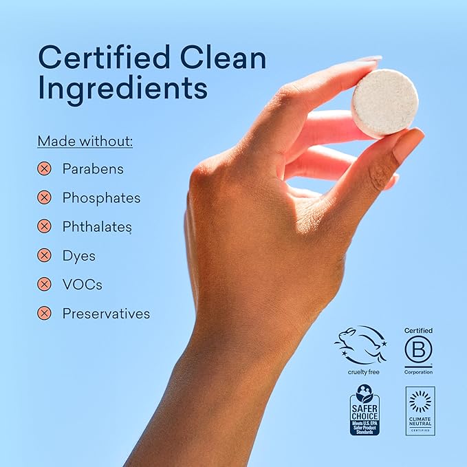 BLUELAND Foaming Hand Soap Refill Tablets, 4-Pack, Variety Scents, Eco Friendly Cleaning Products, 4 x 9 Fl oz