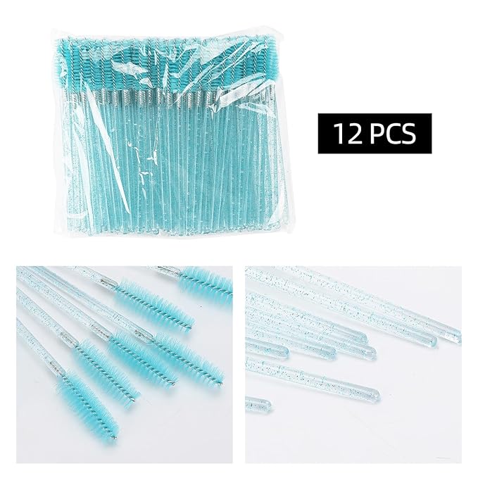Tbestmax 1200 Disposable Mascara Wands Eyelash Brush Spoolies for Eyebrow Eye Lash Extension, Makeup Brushes Applicators Kits - Blue
