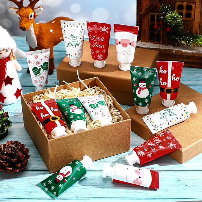 24 Pieces Christmas Hand Cream Gift Set Mini Travel Size Lotion Bulk Beauty Advent Calendar 2025 Holiday Stocking Stuffers for Women Mom Cowrkers Dry Cracked Hands, 30 ml, 6 Natural Plant Fragrances