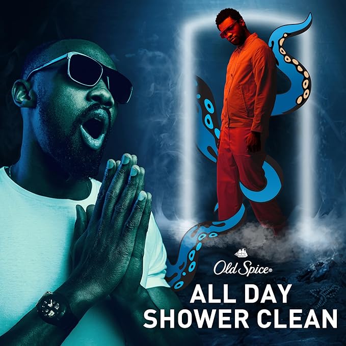 Old Spice Cleansing Body Wash for Men, 3X Defense, 24/7 Shower Fresh with Lasting Scent, 2-in-1 Body & Face Wash, Krakengard with Deep Ocean Scent, 24 oz (Pack of 4)