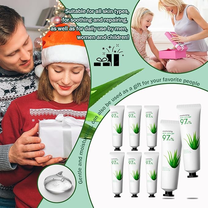 8PCS Purity Aloe Vera Gel - Hydrating Aloe Vera Gel for Face and Skin,No Sticky Moisturizing Aloe Gel M