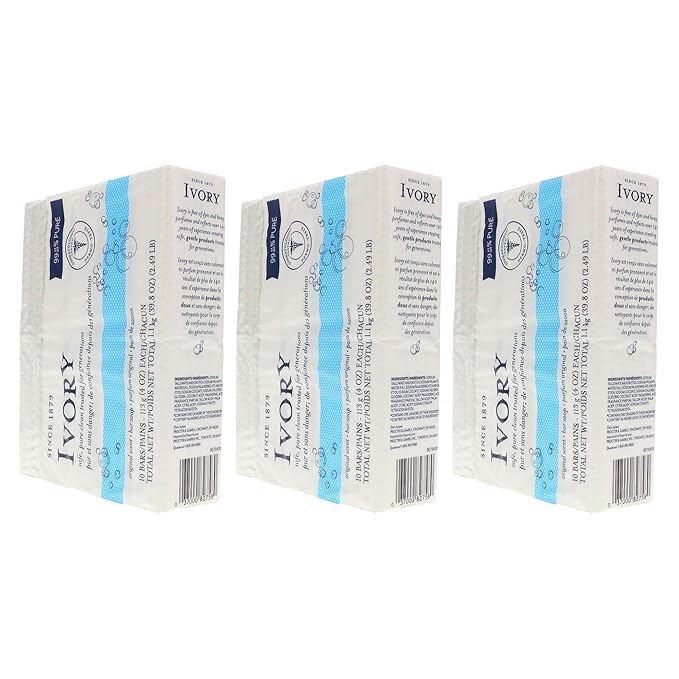 Ivory Soap, Original 4 oz Bars 10 ea (Pack of 3)