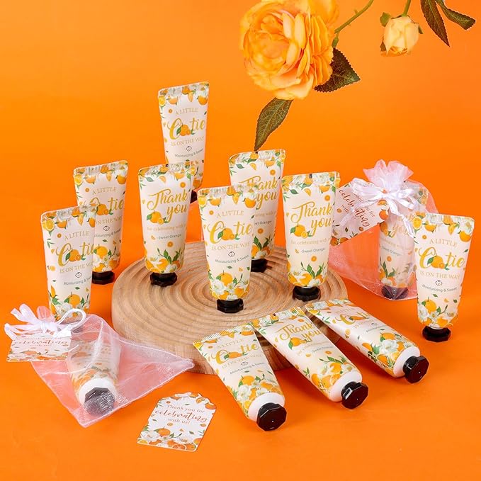 50 Pack Bulk Hand Cream Sets, Appreciation Gifts, Bridal Shower Favors, Wedding Shower Favors and Baby Shower Favors for Guests, Wedding Welcome Bag Stuffers for Guests, Thank You Gifts (Orange)