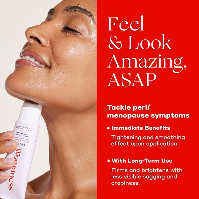 Womaness Let's Neck Firming Serum - Roll On Neck Creams for Tightening and Firming - Daily Crepey Skin Treatment to Smooth Neck Wrinkles & Sagging Skin - Hydrate, Tighten and Lift (50ml)