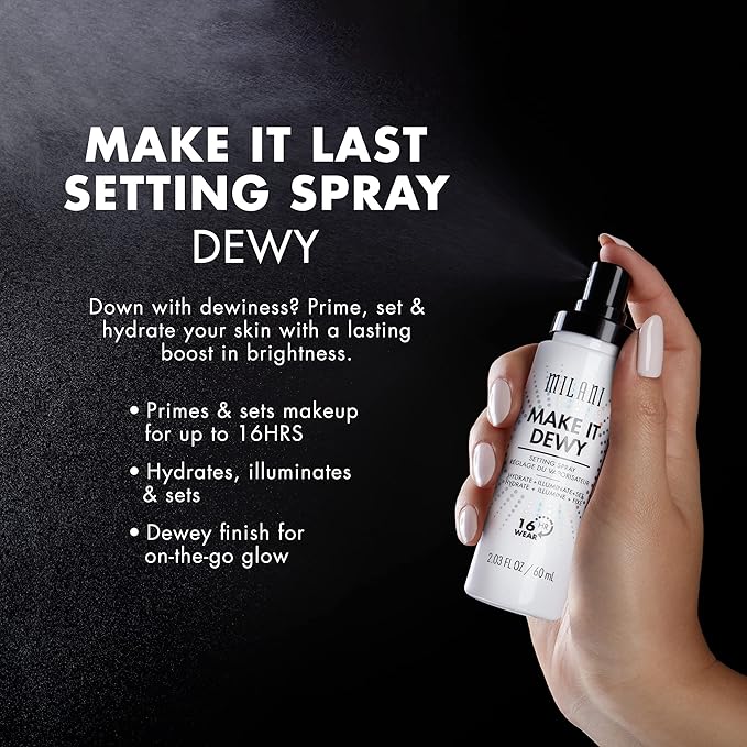 Milani Make It Last Original - Natural Finish 3-in-1 Primer and Setting Spray + Make It Dewy Setting Spray 3 in 1- Hydrate + Illuminate + Set Makeup Finishing Spray