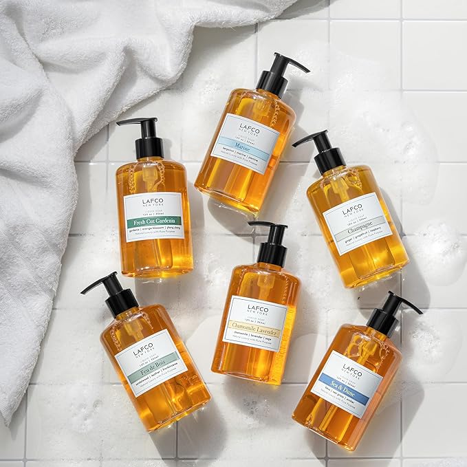 LAFCO New York Liquid Soap, Feu de Bois - 12 oz - Regenerates, Protects & Moisturizes - All Skin Types - Hypoallergenic, Synthetic Free & Cruelty Free - Made in Italy