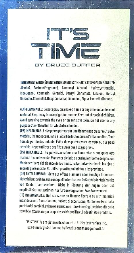 IT'S TIME By Bruce Buffer Eau de Parfum For Men 3.4 fl. oz