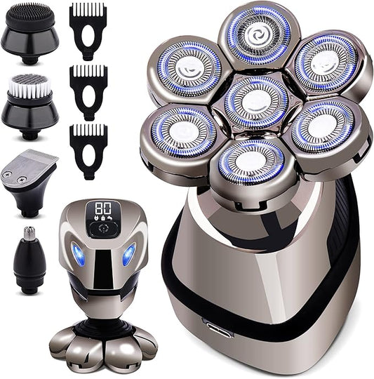 AidallsWellup Head Shavers for Bald Men: Waterproof Bald Head Shavers for Men Skull - Rechargeable Head Shavers for Bald Men - Cordless Electric Razor for Men for Close Shaving