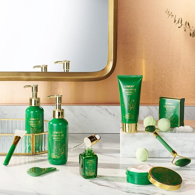 Mothers Day Gifts for Women & Men Who Have Everything, Eucalyptus Spa Gift Baskets for Mom, 16pc Bath Gift Set for Birthday Gifts for Women, Body Self Care Set for Pampering & Relaxation Basket