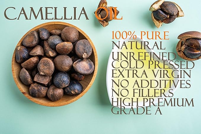 Dr Joe Lab Camellia Seed Oil 128 oz Pure Natural Cold Pressed Unrefined Extra Virgin Camellia Oil 1 Gallon - for Hair Skin Body Nails and Beard - Moisturizing, Soothing, Hydrating, & Nourishing