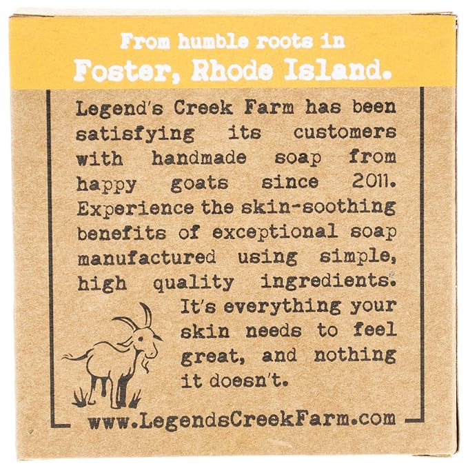 Legend's Creek Farm Goat Milk Soap - Cleansing Moisturizing Soap Bar for Hands and Body - 5 Oz Creamy Lather, Nourishing, Gentle Natural Soap for Sensitive Skin (Oatmeal, Milk & Honey, Pack of 1)