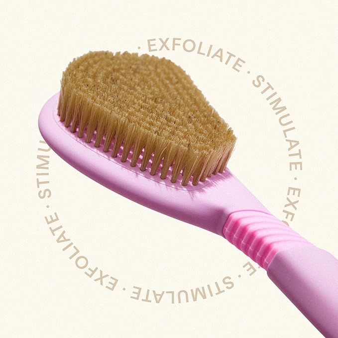 The Skinny Confidential Butter Brush - Exfoliating Back Scrubber for Shower Reduces Inflammation & Cellulite - Dry Brush Body Scrubber Increases Blood Circulation - Skin Scrubber & Exfoliator