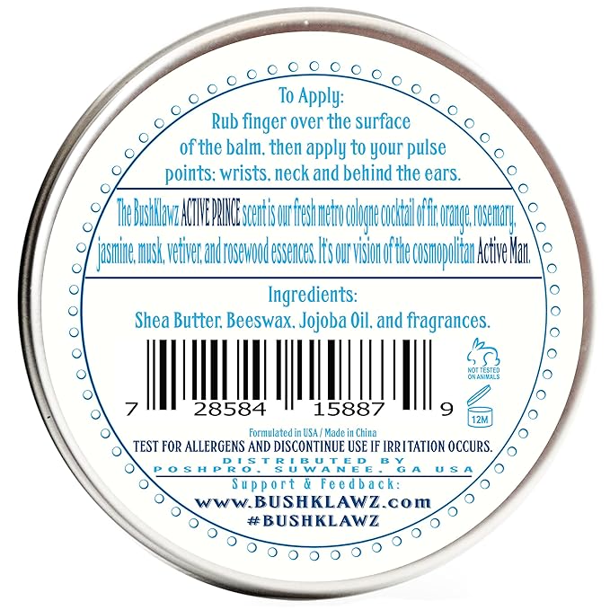 Active Prince Solid Cologne 1 oz Full Size Alcohol Free Natural Concentrated Travel Friendly Tins Men's Fragrance Manly Scents to Satisfy all Types of Viking Cannon Black Prime