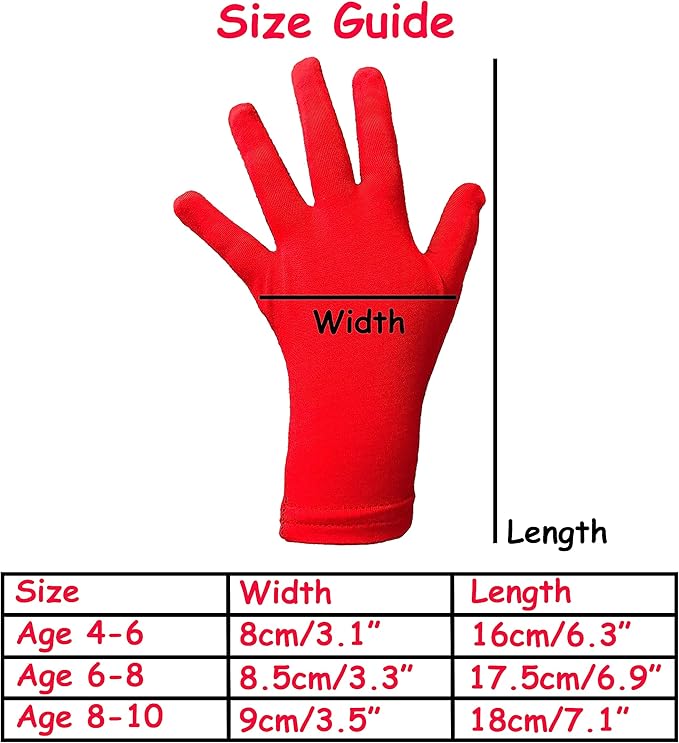 Bamboo Gloves for Eczema, Kids Age 8-10, Dry Hands, Moisturizing Gloves for Children Overnight, 3 Pairs