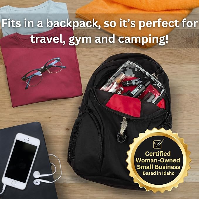 BORSALI TSA-Approved Quart-Sized Bag for Carry-on Travel - One (1) Quart Clear Toiletries, Cosmetic and 3-1-1 Liquids Toiletry Bag - Set of 3