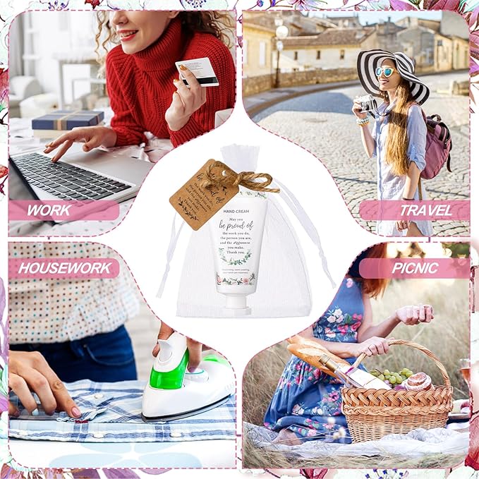 72 Sets Employee Appreciation Gifts Bulk Christmas Gifts for Coworkers Thank You Hand Cream Gift Appreciation Inspirational Travel Hand Lotion for Volunteer Staff Holiday Christmas(Proud)