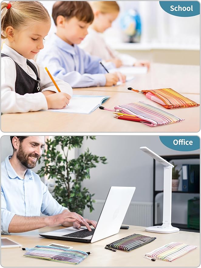 JARLINK 80 Pack Mesh Zipper Pouch, Pouch Bulk in 10 Colors, Multipurpose Storage Bags for Organizing Makeup Essentials, Travel Accessories, Office, School and Teacher Supplies