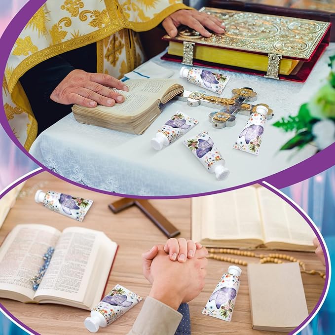 50 Pack Christian Hand Lotion Bulk Gifts for Women Mother Day Bible Mini Travel Hand Lotion Bulk for Stocking Stuffers Gifts Women Church Appreciation Teachers Coworkers(Butterfly)