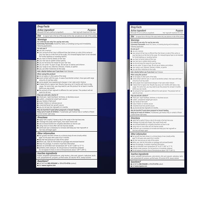 Men's Rogaine 5% Minoxidil Foam for Hair Regrowth, Topical Hair Loss Treatment to Regrow Fuller, Thicker Hair, Unscented, 4 Month Supply, 4 Cans