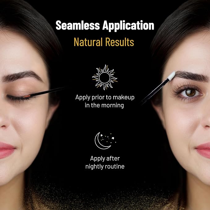 Azeze Eyelash and Eyebrow Growth Serum Set - Oil-Free, Hormone-Free Brow and Lash Serum for Eyelash & Eyebrow Growth and Thickness