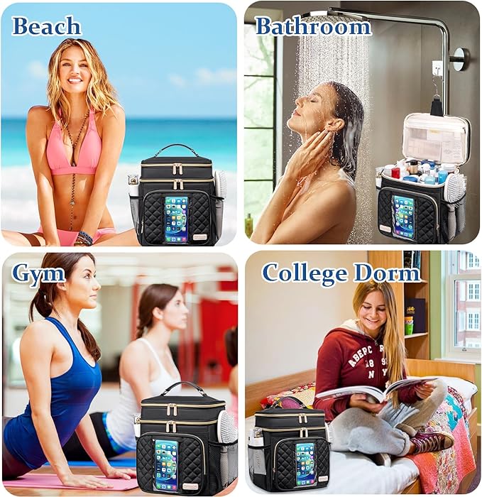 Large Toiletry Bag for Women Men,Waterproof Portable Shower Caddy for College Dorm,Bathroom Bag, Quick Dry Shower Bag Hanging Toiletry Bags for For Full Sized Toiletries And Cosmetics