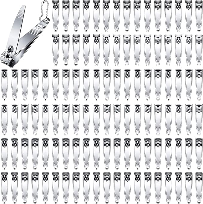 270pcs Nail Clippers Bulk, Ladulpez 135 Pcs Fingernail Toenail Clippers with 135 Pcs Keychain Set Stainless Steel Sturdy Nail Clipper Cutter Set for Men and Women