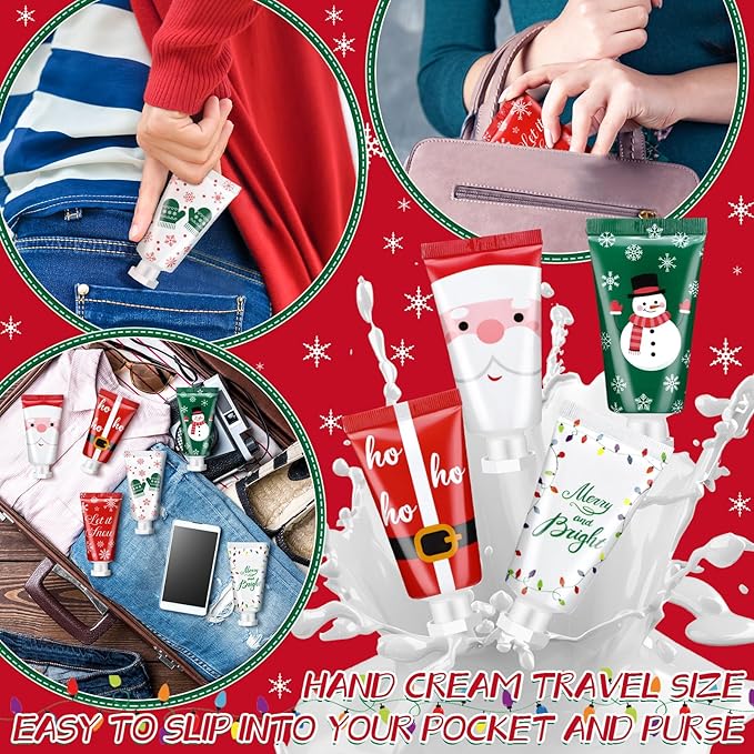 72 Pieces Christmas Hand Cream Gift Set Mini Travel Size Lotion Bulk Beauty Advent Calendar 2025 Holiday Stocking Stuffers for Women Mom Cowrkers Dry Cracked Hands, 30 ml, 6 Natural Plant Fragrances