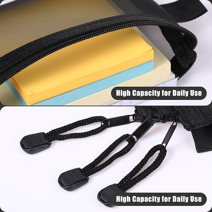 80 Pcs Mesh Zipper Pouch Bulk Multicolor Pencil Storage Pouch Multipurpose Mesh Cosmetics Bags Toiletry Makeup Bags for Office Travel Organization(Black)