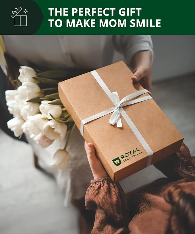 ROYAL CRAFT WOOD Premium Foldable Bathtub Tray - Wood Bath Tray for Tub, Bamboo Shelf, Expandable Bath Table Trays, Bathtub & Bathroom Accessories for New Home & Mothers Day & Birthday Gifts for Mom