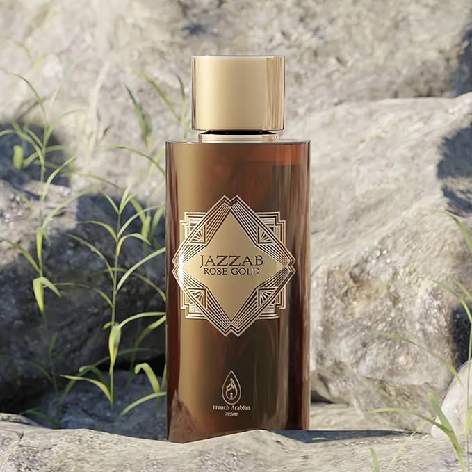 Jazzab Rose Gold Arab Perfume 100ml –Rose Woody Amber Oud Perfume For Her Eau De Parfum 100ml Fresh Scent Spray for Women