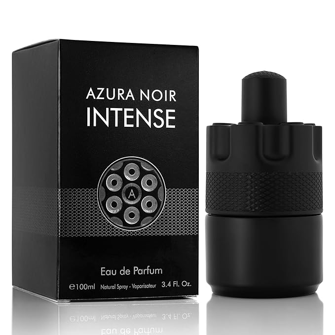 URBAN COLLECTION Azura Noir Intense Eau De Parfum for Men 3.4 fl oz – Cardamom & Earthy Notes – Bourbon Vanilla Base – Long Lasting – Elegant 100ml Bottle – Free of Paraben, Vegan & Cruelty-Free