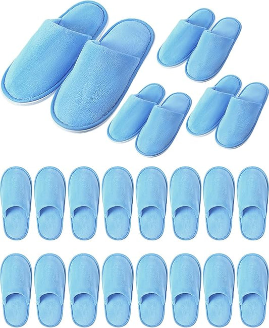 12 Pairs Kids Disposable Slippers for Guests Closed Toe Non Slip Spa Slippers Bulk Soft House Slippers Winter Warm Flip Flops for Boys Girls Travel Hotel Party Indoor Outdoor