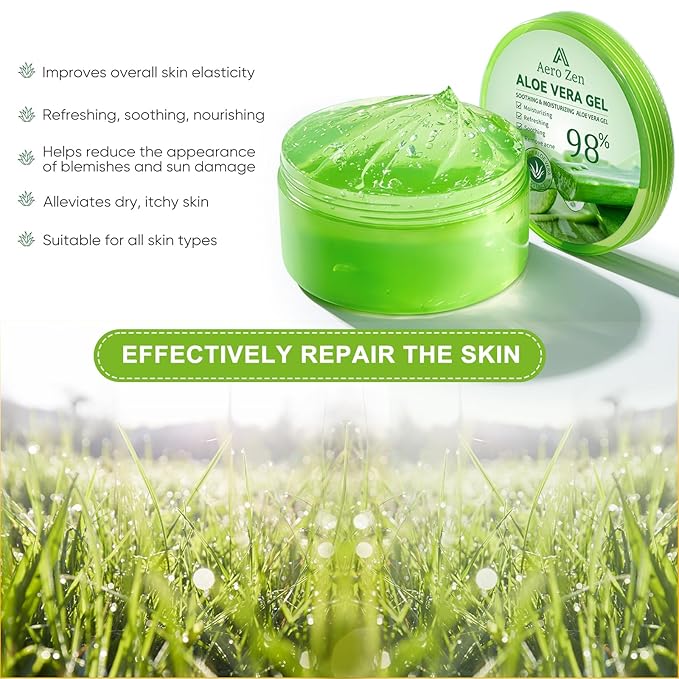 Organic Aloe Vera Gel for Face Made within 12 Hours of Harvest, 98% Pure Aloe Vera Gel for Skin, Scalp, & Hair, Soothing Aloe Face Moisturizer, Multipurpose Skin Care(20oz)