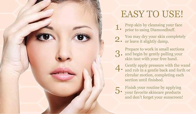 DIAMONDBUFF Microderm Exfoliation Tool for at Home Glowing and Radiant Skin | Reduce Acne, Fine Lines, Wrinkles, & Provide a Velvety Smooth Complexion with Diamond Microdermabrasion