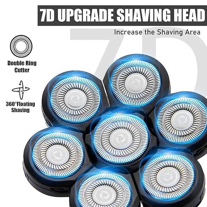 7 Head Shaver Replacement Heads,Head shavers for many brands bald men replacement blades,Shaver Blade Heads Replacement for Electric Razor for Men (2 Pack)