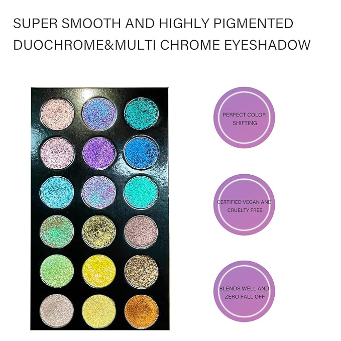 18 color eyeshadow palette,vegan eye shadow with special colors eyeshadow cosmetic Matte duochrome eyeshadow (make up-3(black palette))