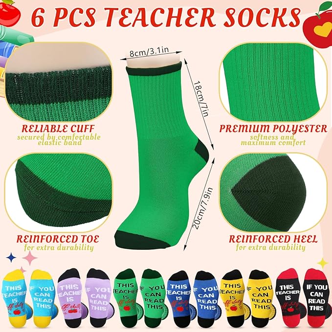 24 Pcs Teacher Appreciation Gift from Students 2025 Teachers' Day Thank You Gifts Bulk 24 oz Plastic Tumbler Cup Makeup Cosmetic Bag with Zipper Crew Sock Keychain for Retirement(Vibrant)